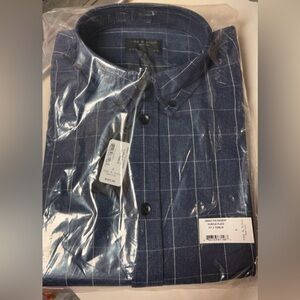 Brand new in bag Rag & Bone Men's plaid Tomlin shirt purplish blue color size S